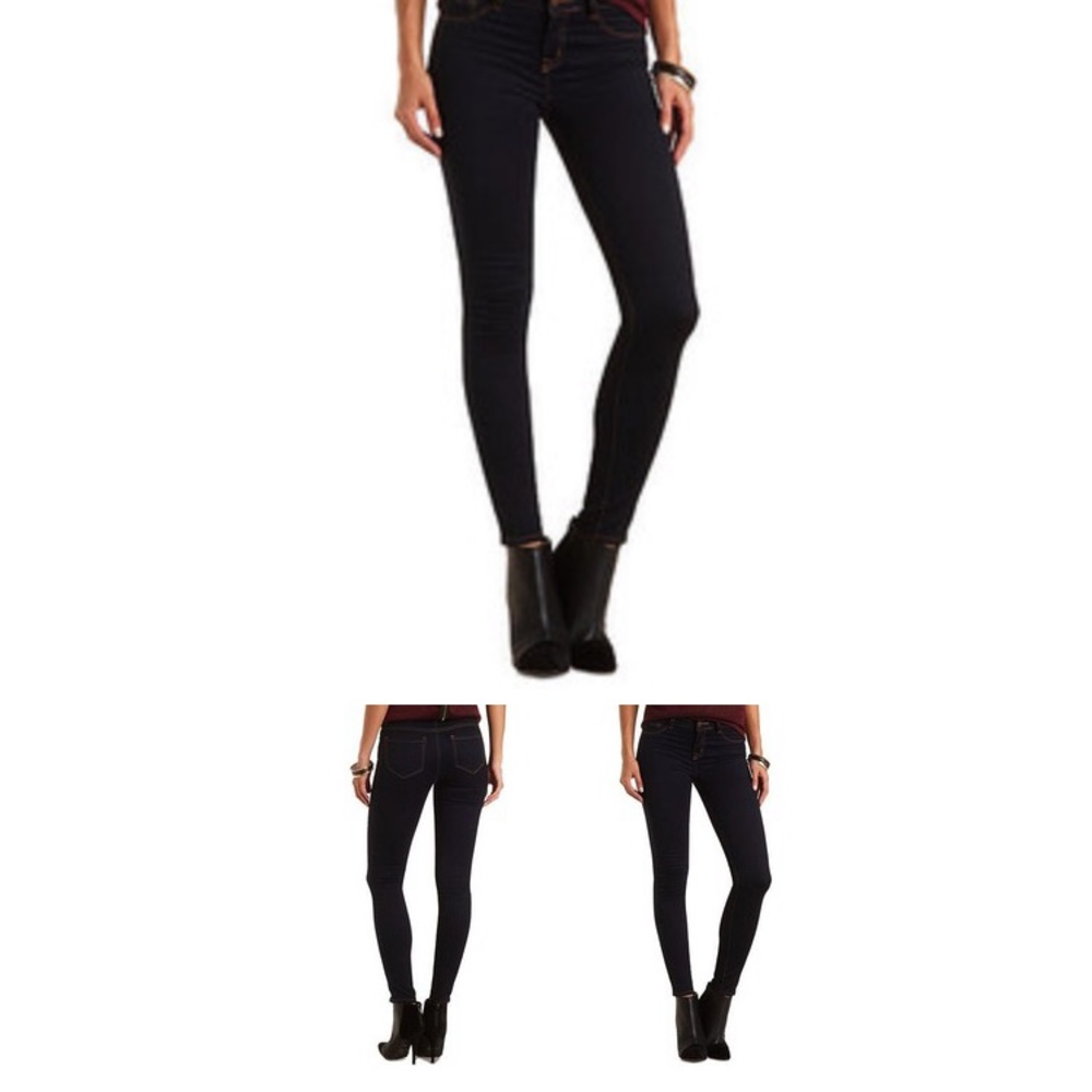New with tags. Charlotte Russe refuge skintight legging Jean in black